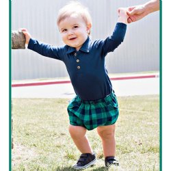 Rugged Butts "Buffalo Plaid" Navy & Green Bloomer for Boys