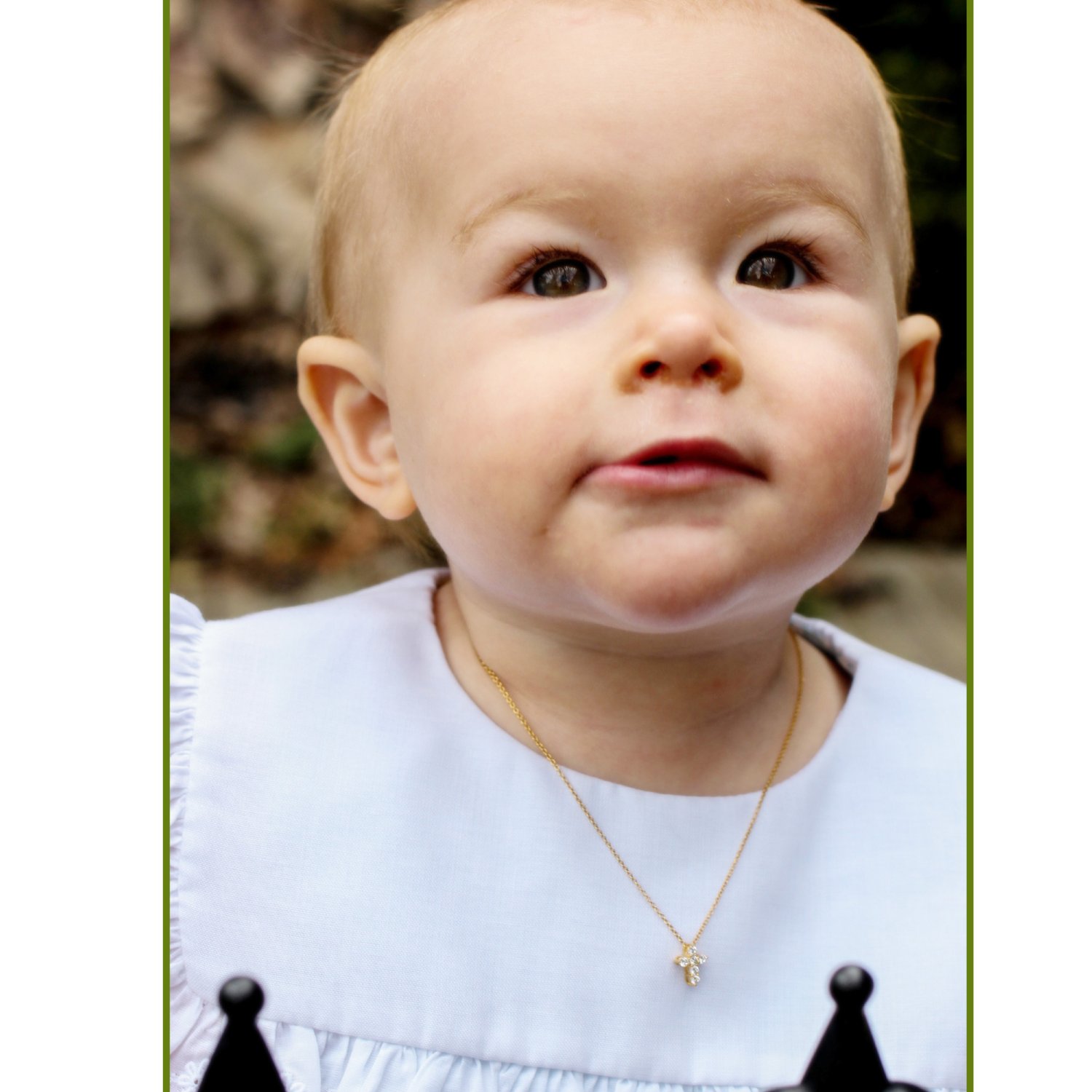 baby boy christening cross necklace