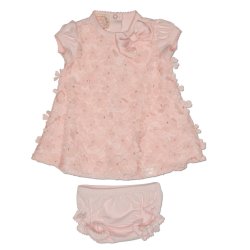 BOUTIQUE KATE MACK 2T PINK RHUMBA DRESS W// FLOWERS