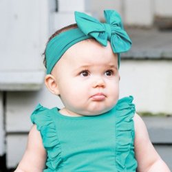 Peach & Aqua Newborn Baby Girl Ruffle Bloomer & Lace Flower Infant Headband Set 