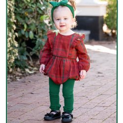 Ruffle Butts "Noel" Plaid Holiday Bubble Romper for Baby Girls