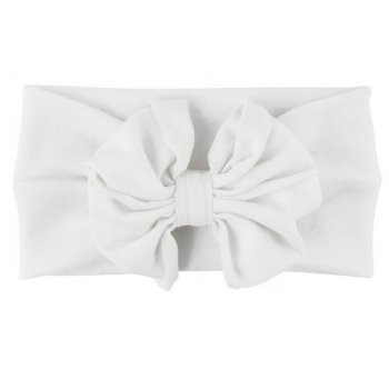 Ruffle Butts Headband with Big Bow for Baby Girls in White