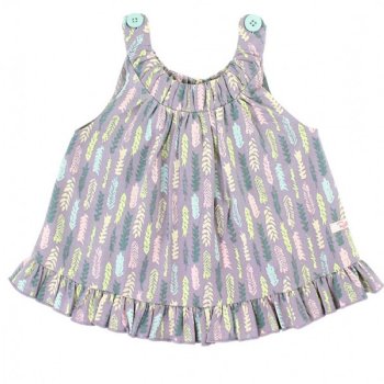 Ruffle Butts "Feather Fun" Swing Top Set for Baby Girls