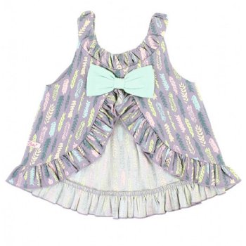 Ruffle Butts "Feather Fun" Swing Top Set for Baby Girls