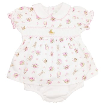 Baby Threads "Bella Bunny" Hand Smocked Dress and Bloomer Set