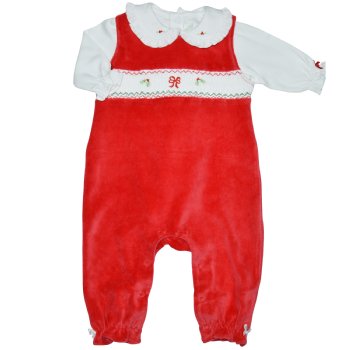 Baby Threads "Holly & Bows" 2 Pc. Romper Set