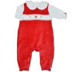 Baby Threads "Holly & Bows" 2 Pc. Romper Set