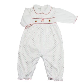 Baby Threads "Tis The Season" 2 Pc. Smocked Romper Set for Baby Girls