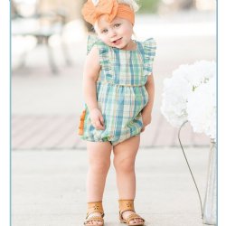 Ruffle Butts "Hampton Plaid" Bubble Romper for Baby Girls