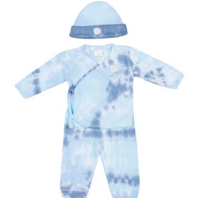 Baby Steps "William" 3-pc. Blue Tie-Die Set with Baseball Appliqués