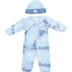 Baby Steps "William" 3-pc. Blue Tie-Die Set with Baseball Appliqués