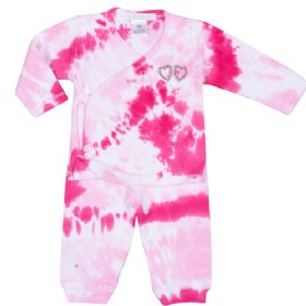 Baby Steps "Roses" 3-pc. Hot Pink & Light Pink Tie-Die Set with Hearts