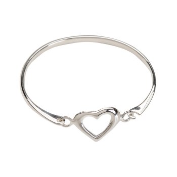 Cherished Moments "Ava" Sterling Silver Open Heart Bangle Bracelet