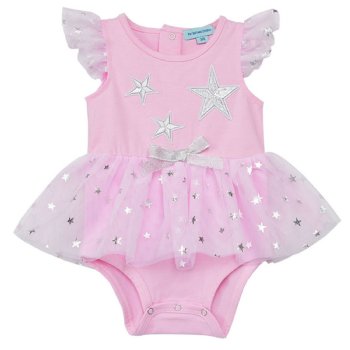 For Beloved Children "Star" Onesie with Pink Tutu Skirt