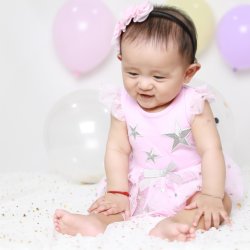 For Beloved Children "Star" Onesie with Pink Tutu Skirt