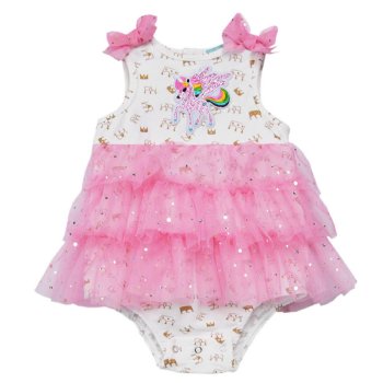 For Beloved Children "Unicorn" Onesie with Pink Tutu Skirt