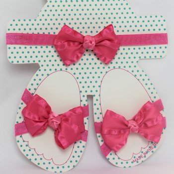 Beyond Creations Hot Pink Double Ruffle Headband and Sandal Set