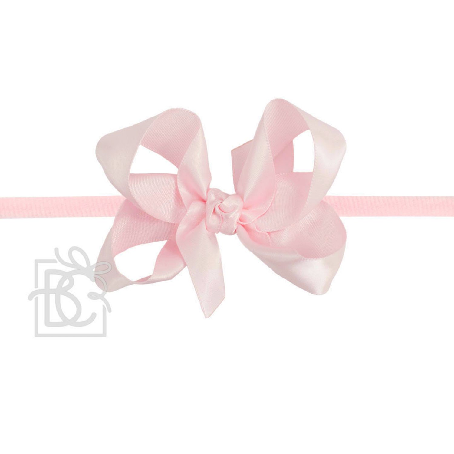 Pink Satin Oversized Bow with Pearl Initial – Bebetheory