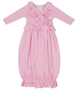 Lemon Loves Layette "Jenna" Gown for Newborn Girls in Pink