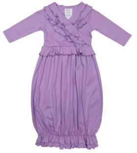 Lemon Loves Layette "Jenna" Gown for Newborn Girls in Lilac