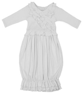 Lemon Loves Layette "Jenna" Gown for Newborn Girls in White