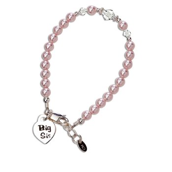 Cherished Moments "Big Sis" Sterling Silver and Pink Pearl Bracelet