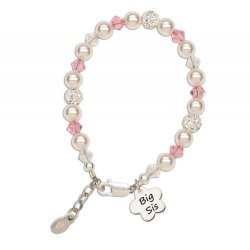 Cherished Moments Sterling Silver Big Sis Bracelet with Flower Charm