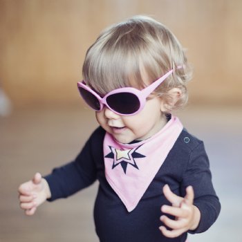 Blade & Rose "Pow!" Pink Bandana Bib with Star for Baby Girls