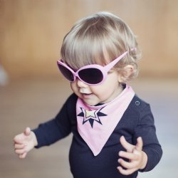 Blade & Rose "Pow!" Pink Bandana Bib with Star for Baby Girls