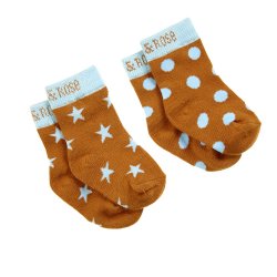 Blade & Rose Brown and Lt. Blue 2 Pair Socks for Baby Boys