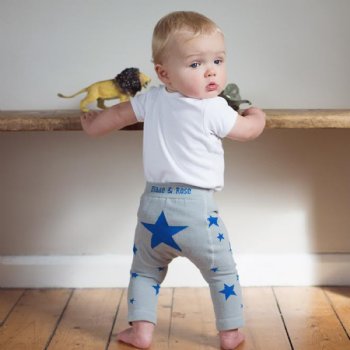 Blade & Rose "Star" Leggings for Baby Boys in Grey and Blue