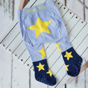 Blade & Rose Blue Tights with Yellow Stars for Baby Boys