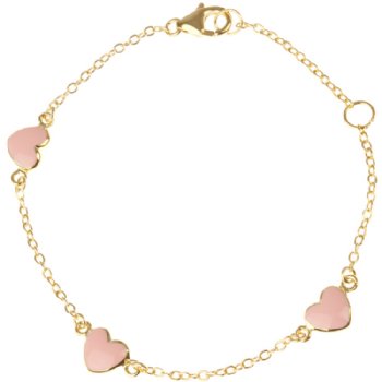 Babs Tilly Gold Vermeil and Pink Enamel Heart Bracelet