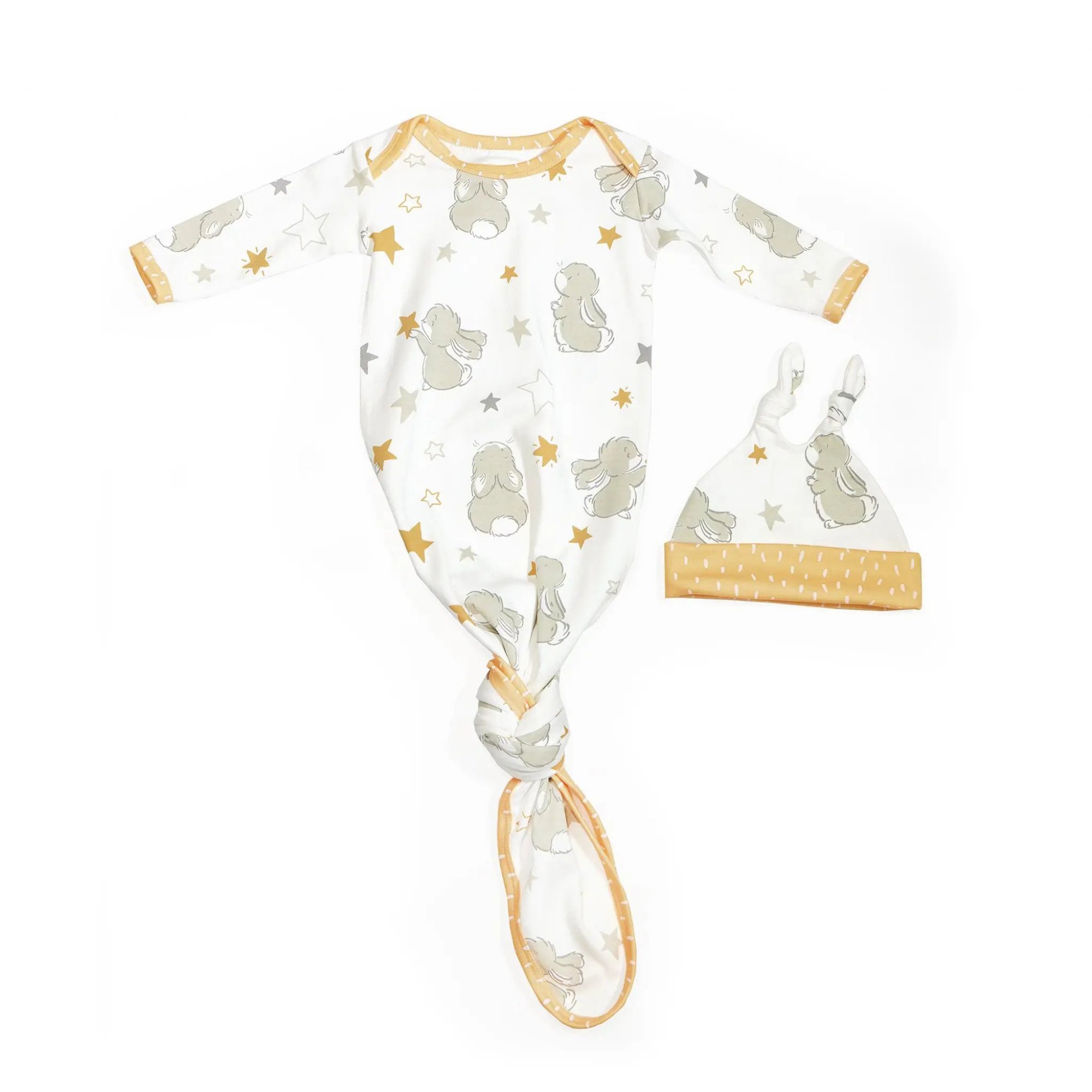 Bunnies By The Bay Little Star Knotty Gown & Hat Set