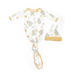 Bunnies By The Bay "Little Star" Knotty Gown & Hat Set 