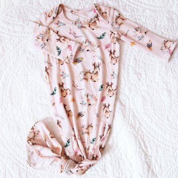 Charlie's Project Little Snuggles "Fawns & Feathers" Newborn Gown Set