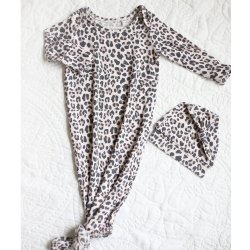 Charlie's Project Little Snuggles Leopard Newborn Gown Set