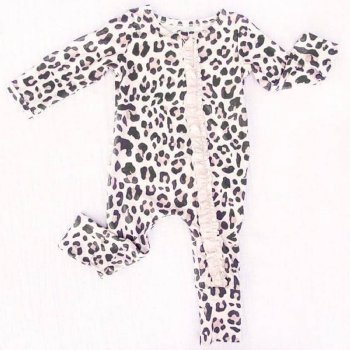 Charlie's Project Little Snuggles Leopard Print Romper & Headband Set