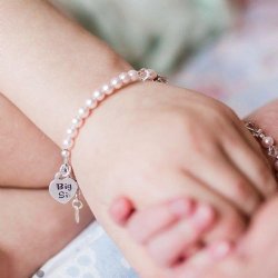 Cherished Moments "Big Sis" Sterling Silver and Pink Pearl Bracelet