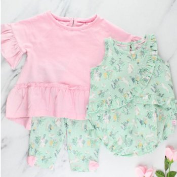 Ruffle Butts "Mia" Top in Pink for Toddlers