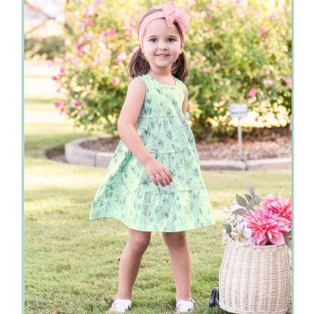 Ruffle Butts "Cutie Cottontail" Tiered Dress for Baby and Toddlers