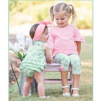 Ruffle Butts "Mia" Top in Pink for Toddlers