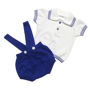 Dolce Goccia "Aiden" Suspenders 2 Pc. Set for Baby Boys