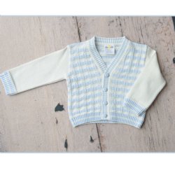 Dolce Goccia Blue and White "Liam" Knit Cardigan for Baby Boys