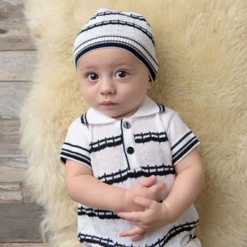 Dolce Goccia "Lucas" Striped Knit Romper for Baby Boys