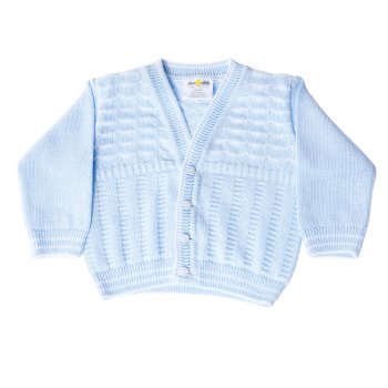 Dolce Goccia Blue and White "Noah" Knit Cardigan for Baby Boys