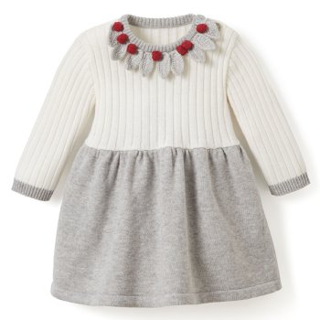 Elegant Baby "Rosa" Holiday Knit Dress for Baby Girls