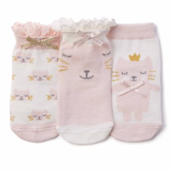 Elegant Baby Set of 3 Princess Kitty Socks