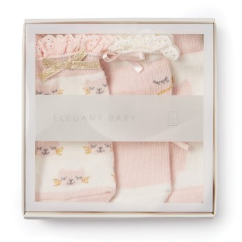 Elegant Baby Set of 3 Princess Kitty Socks