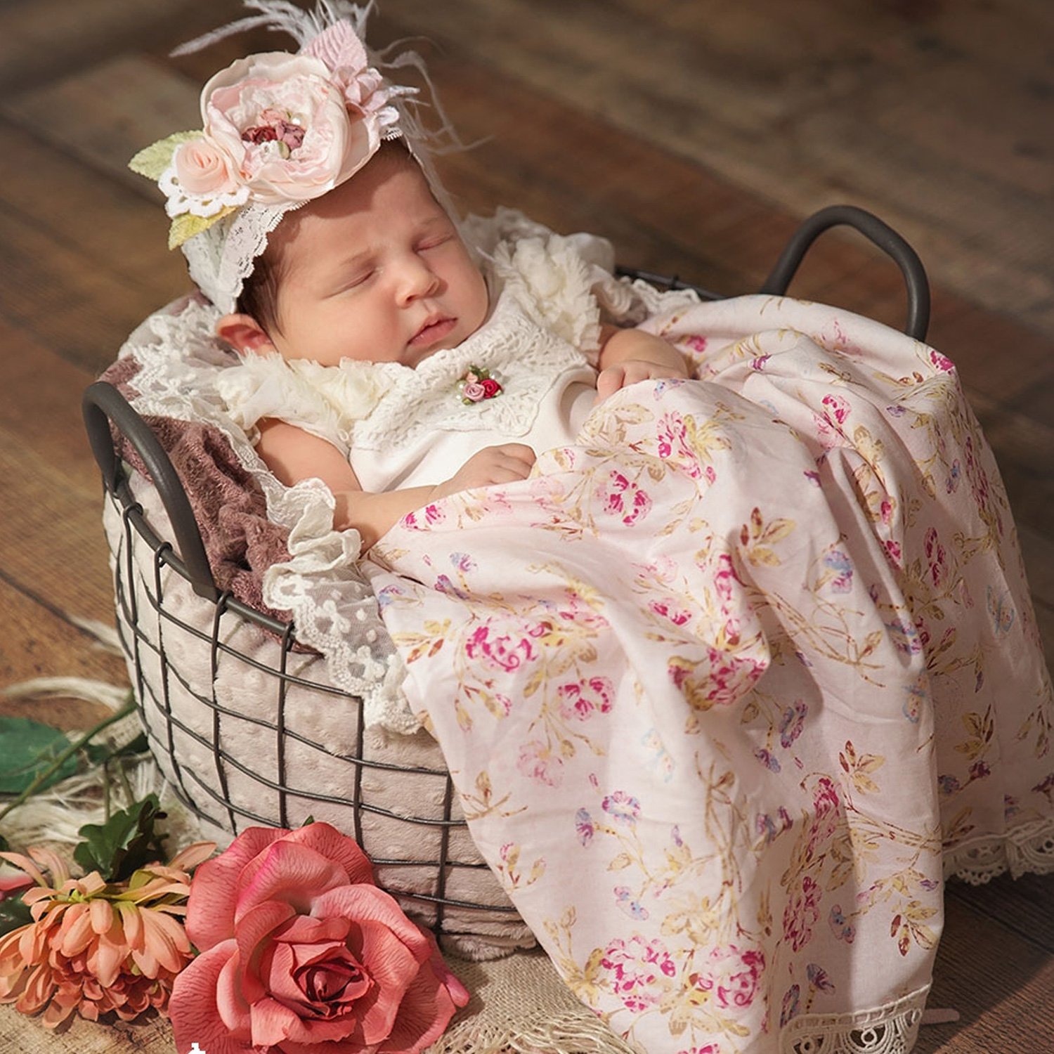 newborn in dress